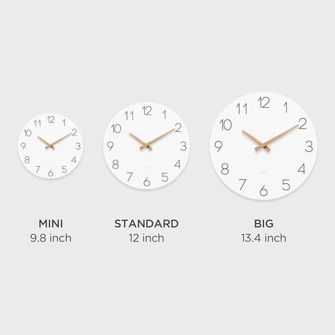 mooas Wooden Frame Flatwood Wall Clock,12" Wood Wall Clock Non-Ticking Sweep Movement Decorative Wall Clock Battery Operated Wall Clock for Home Living Room Kitchen Bedroom Office School (Light Brown) in Saudi Arabia