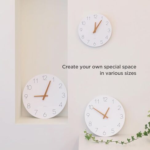 mooas Wooden Frame Flatwood Wall Clock,12" Wood Wall Clock Non-Ticking Sweep Movement Decorative Wall Clock Battery Operated Wall Clock for Home Living Room Kitchen Bedroom Office School (Light Brown) in Saudi Arabia