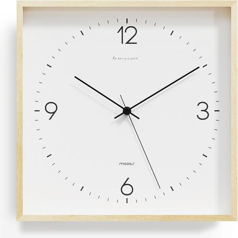 mooas Wooden Frame Flatwood Wall Clock,12" Wood Wall Clock Non-Ticking Sweep Movement Decorative Wall Clock Battery Operated Wall Clock for Home Living Room Kitchen Bedroom Office School (Light Brown) in Saudi Arabia