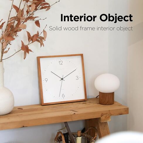 mooas Wooden Frame Flatwood Wall Clock,12" Wood Wall Clock Non-Ticking Sweep Movement Decorative Wall Clock Battery Operated Wall Clock for Home Living Room Kitchen Bedroom Office School (Light Brown) in Saudi Arabia