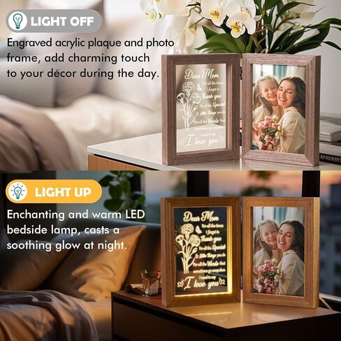 Father's Day Gifts from Daughter Son Kids Wife Dad Gifts for Dad Who Wants Nothing Best Dad Gift - Night Light with Dad Picture Frame for 5x7 Photos Gifts for New Dad Step Dad Bonus Dad Birthday Gifts in Saudi Arabia