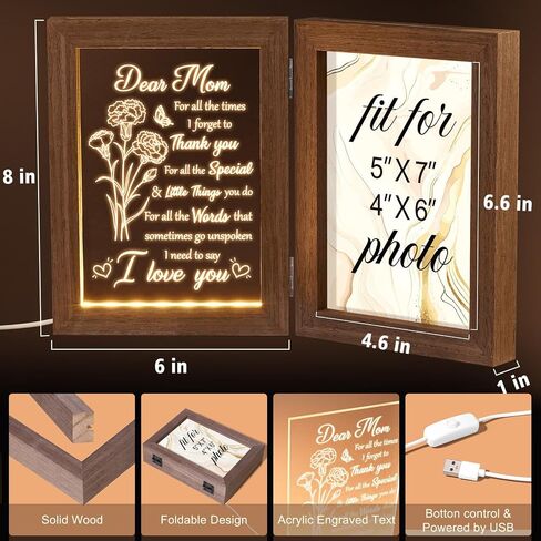 Father's Day Gifts from Daughter Son Kids Wife Dad Gifts for Dad Who Wants Nothing Best Dad Gift - Night Light with Dad Picture Frame for 5x7 Photos Gifts for New Dad Step Dad Bonus Dad Birthday Gifts in Saudi Arabia