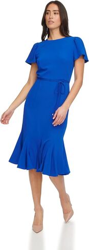Tommy Hilfiger Women's Stretch Fabric Trumpet Skirt Self-tie Belt Dress in Saudi Arabia