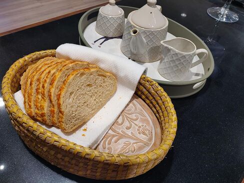 Bread Warmer Basket with Stone - Bread Baskets for Serving Tortilla, Sourdough, House Warming Gifts New Home, Terracotta, Bakers Gift for Kitchen, Bread Maker Women, Men, Birthday, Hostess Farmhouse in Saudi Arabia