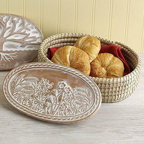 Bread Warmer Basket with Stone - Bread Baskets for Serving Tortilla, Sourdough, House Warming Gifts New Home, Terracotta, Bakers Gift for Kitchen, Bread Maker Women, Men, Birthday, Hostess Farmhouse in Saudi Arabia