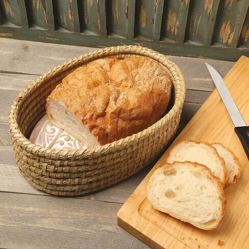 Bread Warmer Basket with Stone - Bread Baskets for Serving Tortilla, Sourdough, House Warming Gifts New Home, Terracotta, Bakers Gift for Kitchen, Bread Maker Women, Men, Birthday, Hostess Farmhouse in Saudi Arabia