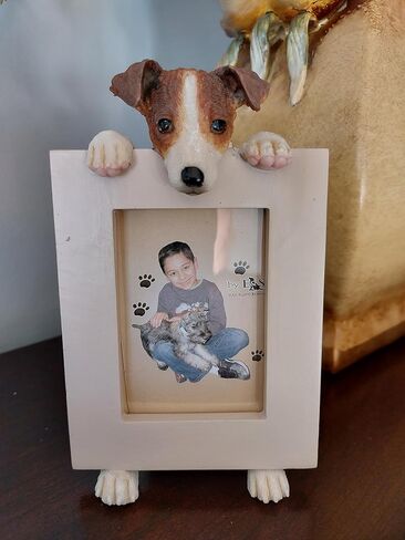 إطار صورة جاك راسل يحمل صورتك المفضلة مقاس 2.5 × 3.5 بوصة، مرسومة يدويًا بمظهر واقعي يقف جاك راسل بطول 6 بوصات ويحمل إطارًا مصنوعًا بشكل جميل، هدايا جاك راسل فريدة وخاصة لمالكي جاك راسل in Kuwait