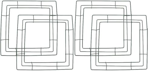 Abaodam 4 pcs Square Garland Christmas Wreath Frame 20 inch Geometric Wire Wreath Frame Home Decoration Square Frame Wedding Frame Hanging Wreath Frame Floral Decor Ring DIY Wreath Ring in Saudi Arabia
