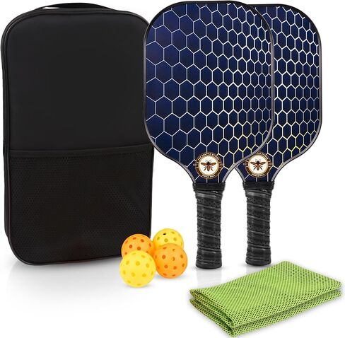 Pickleball Paddles Set of 2, Carbon Fiber Pickleball Paddles, USAPA Approved Manufacturer - Pickleball Rackets - Indoor Outdoor Pickleball Set, Pickleball Paddles for Men and Women in Saudi Arabia