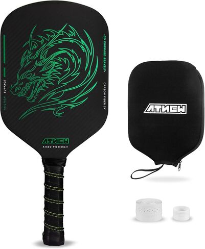 Edgeless Pickleball Paddle,T700 Carbon Fiber Pickleball Paddle 3K Surface with Blingbling Dragon Pattern, Ideal Choice for Pickleball Enthusiasts in Saudi Arabia