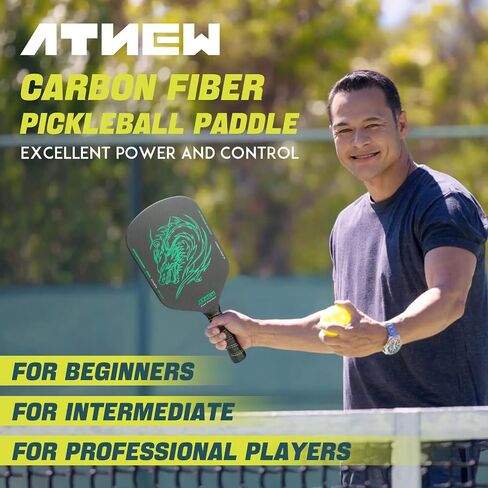 Edgeless Pickleball Paddle,T700 Carbon Fiber Pickleball Paddle 3K Surface with Blingbling Dragon Pattern, Ideal Choice for Pickleball Enthusiasts in Saudi Arabia