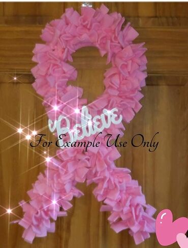 DIY KIT Includes 2 ct Ribbon Metal Wreath Forms Plus Mesh Plus Mesh Tubing Plus Wreath Charm. Bundle Great for Breast Cancer Awareness. Create Your Own. in Saudi Arabia