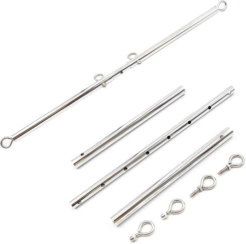 Stainless Steel Silver Adjustable Pilates Bar Set Sports Aid Training Fitness Gear (Silver A) in Saudi Arabia