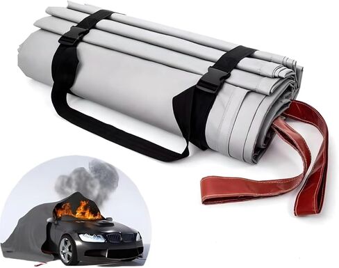 Large Emergency Fire Blanket for Car, Fire Suppression Blanket for Conflagration, Fibreglass Blanket for Electric Vehicle Accident with carry bag(13.12 * 19.7FT) in Kuwait