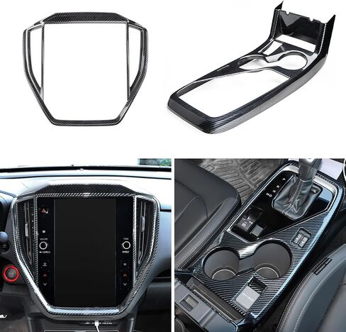 غطاء إطار لوحة شاشة الملاحة INTGET لعام 2024 من إكسسوارات Subaru Crosstrek/Impreza من ألياف الكربون وغطاء شاشة GPS لوحدة التحكم المركزية وإطار عرض إطار الديكور (غطاء لوحة التنقل) in Saudi Arabia