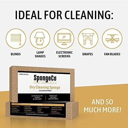 Dry Cleaning Soot Eraser Sponge 36 Pack- Pet Hair, Smoke, Soot, Dust and Dirt Remover, Dry Cleaning Sponge, soot Sponge, Chemical Sponge (36-3x6x1.5) Natural Latex Rubber Made in The USA in Kuwait