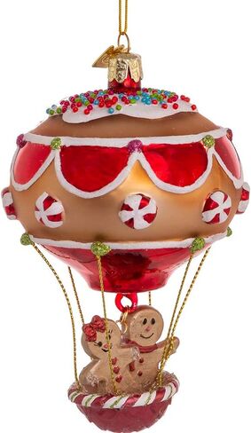 Kurt S. Adler Noble Gems™ Glass Ornament (4.75" Gingerbread Man in Hot Air Balloon NBX0031) in Saudi Arabia