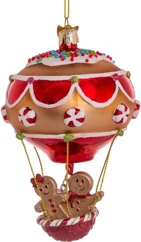 Kurt S. Adler Noble Gems™ Glass Ornament (4.75" Gingerbread Man in Hot Air Balloon NBX0031) in Saudi Arabia