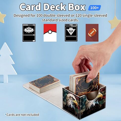 لصندوق سطح السفينة قائد MTG، صندوق سطح البطاقة لبطاقة التداول بطاقات Yugioh MTG، يناسب 100 بطاقة مزدوجة الأكمام، حافظة بطاقات مغناطيسية قوية من جلد البولي يوريثان لقائد السحر TCG CCG، بيت الفطر اللامع in Kuwait