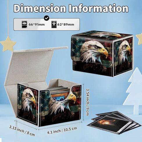 لصندوق سطح السفينة قائد MTG، صندوق سطح البطاقة لبطاقة التداول بطاقات Yugioh MTG، يناسب 100 بطاقة مزدوجة الأكمام، حافظة بطاقات مغناطيسية قوية من جلد البولي يوريثان لقائد السحر TCG CCG، بيت الفطر اللامع in Kuwait