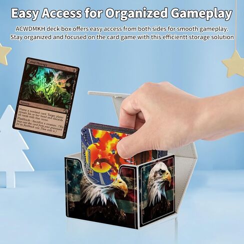 لصندوق سطح السفينة قائد MTG، صندوق سطح البطاقة لبطاقة التداول بطاقات Yugioh MTG، يناسب 100 بطاقة مزدوجة الأكمام، حافظة بطاقات مغناطيسية قوية من جلد البولي يوريثان لقائد السحر TCG CCG، بيت الفطر اللامع in Kuwait
