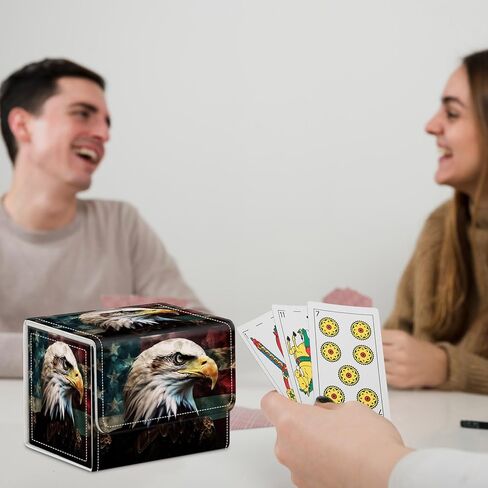 لصندوق سطح السفينة قائد MTG، صندوق سطح البطاقة لبطاقة التداول بطاقات Yugioh MTG، يناسب 100 بطاقة مزدوجة الأكمام، حافظة بطاقات مغناطيسية قوية من جلد البولي يوريثان لقائد السحر TCG CCG، بيت الفطر اللامع in Kuwait