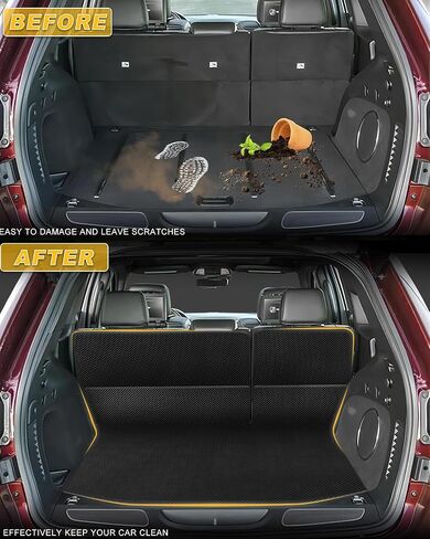 Original Cargo Mat and Rear Backrest Mat for 2011-2021 Jeep Grand Cherokee/2022 Grand Cherokee WK (Not L) - Custom Fit PU Leather Cargo Liner and Backrest Mat - All Weather Anti-Slip Car Mats in Saudi Arabia