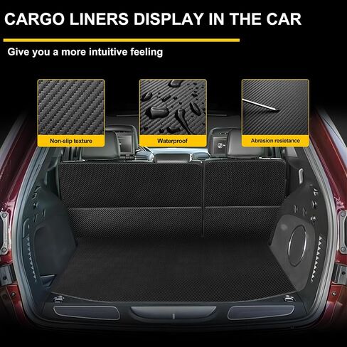 Original Cargo Mat and Rear Backrest Mat for 2011-2021 Jeep Grand Cherokee/2022 Grand Cherokee WK (Not L) - Custom Fit PU Leather Cargo Liner and Backrest Mat - All Weather Anti-Slip Car Mats in Saudi Arabia