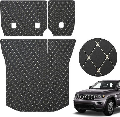 بساط شحن أصلي وبساط مسند ظهر خلفي لسيارة جيب جراند شيروكي 2011-2021/2022 جراند شيروكي WK (ليس L) - بطانة شحن من جلد البولي يوريثان ومسند ظهر مخصص - سجادات سيارة مضادة للانزلاق لجميع الأحوال الجوية in Kuwait