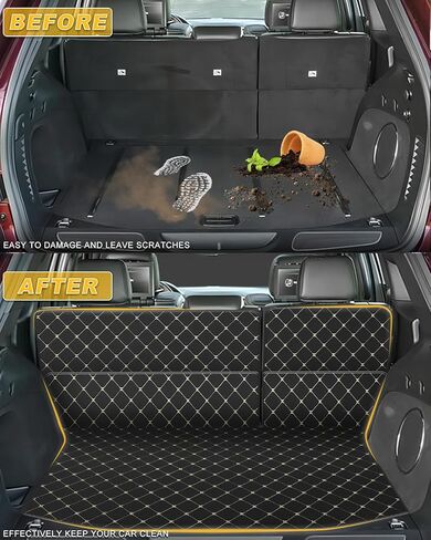 بساط شحن أصلي وبساط مسند ظهر خلفي لسيارة جيب جراند شيروكي 2011-2021/2022 جراند شيروكي WK (ليس L) - بطانة شحن من جلد البولي يوريثان ومسند ظهر مخصص - سجادات سيارة مضادة للانزلاق لجميع الأحوال الجوية in Kuwait