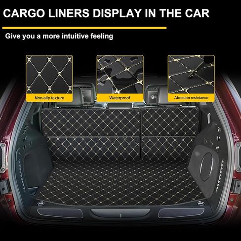 بساط شحن أصلي وبساط مسند ظهر خلفي لسيارة جيب جراند شيروكي 2011-2021/2022 جراند شيروكي WK (ليس L) - بطانة شحن من جلد البولي يوريثان ومسند ظهر مخصص - سجادات سيارة مضادة للانزلاق لجميع الأحوال الجوية in Kuwait