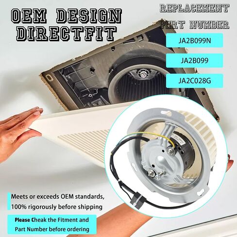 Upgraded 8832NA Fan Blower Motor Assembly Compatible with Nutone 84757 JA2B099N Bathroom Fan Motor Replaces 84757 8832NA A Unit ONLY JA2B099 8833 86652 86652G 99080520 JA2C028G 8832N in Saudi Arabia