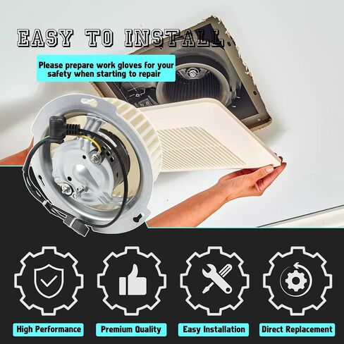 Upgraded 8832NA Fan Blower Motor Assembly Compatible with Nutone 84757 JA2B099N Bathroom Fan Motor Replaces 84757 8832NA A Unit ONLY JA2B099 8833 86652 86652G 99080520 JA2C028G 8832N in Saudi Arabia