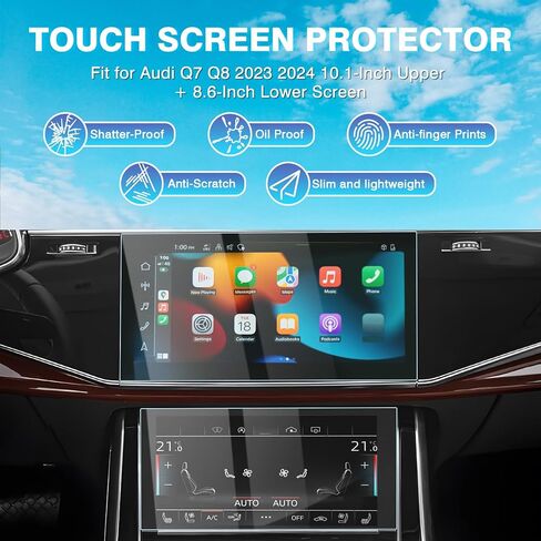 Karltys 2PCS Screen Protector for 2024 Tesla Model 3 Highland Refresh 15.4-Inch Touchscreen & 8-Inch Rear Screen, Anti Glare Tempered Glass Screen Protector Cover for Model 3 Highland Accessories in Saudi Arabia
