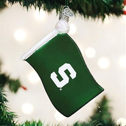 Old World Christmas Michigan State University Flag Glass Blown Ornament in Saudi Arabia