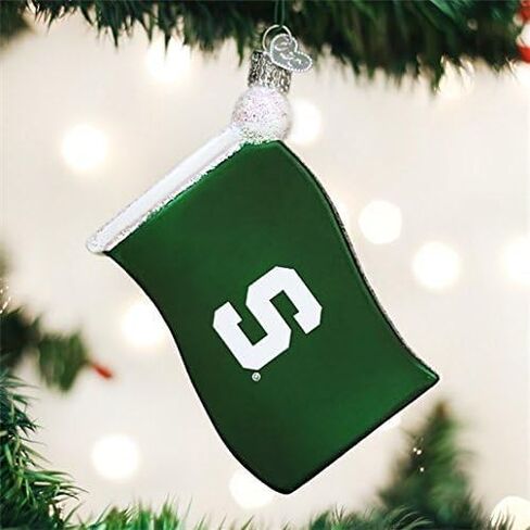 Old World Christmas Michigan State University Flag Glass Blown Ornament in Saudi Arabia