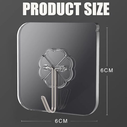 خطافات جدارية للتعليق بوزن 44 رطل (كحد أقصى)، خطافات شفافة شديدة التحمل وقابلة لإعادة الاستخدام، مقاومة للماء والزيوت، خطافات ذاتية اللصق للمطبخ والحمام in Kuwait