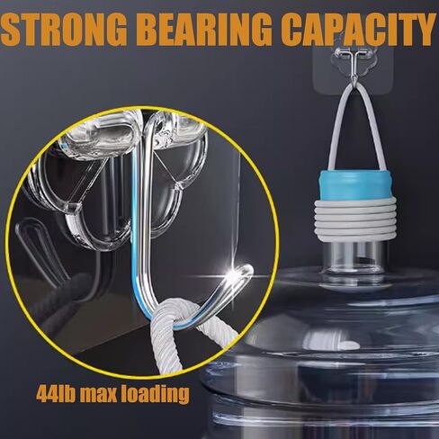 خطافات جدارية للتعليق بوزن 44 رطل (كحد أقصى)، خطافات شفافة شديدة التحمل وقابلة لإعادة الاستخدام، مقاومة للماء والزيوت، خطافات ذاتية اللصق للمطبخ والحمام in Kuwait