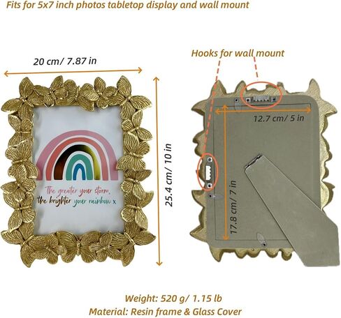 4x6 Antique Gold Butterfly Picture Frame 4 x 6 Glitter Photo Frames with Inspirational Quotes for Tabletop Display and Wall Mount in Saudi Arabia