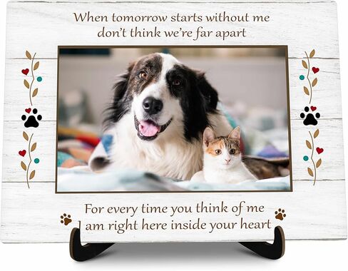 Pet Memorial Picture Frame Gift, When Tomorrow Starts Without Me Pet Memory Photo Frame Gift, Loss of Dog Cat Sympathy Gifts, Dog Cat Remembrance Picture Frame -13 in Saudi Arabia
