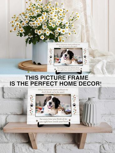 Pet Memorial Picture Frame Gift, When Tomorrow Starts Without Me Pet Memory Photo Frame Gift, Loss of Dog Cat Sympathy Gifts, Dog Cat Remembrance Picture Frame -13 in Saudi Arabia