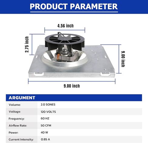 763RL B وحدة ترقية محرك مروحة الحمام 2.0 استبدال Sone S0503B000 لـ Nutone 763RLN B Unit 763RLN-R01 مروحة الحمام 50 CFM 763RLL 763RLN 763RL/769RL A وحدة 769RF/769RL B وحدة 70 CFM in Kuwait