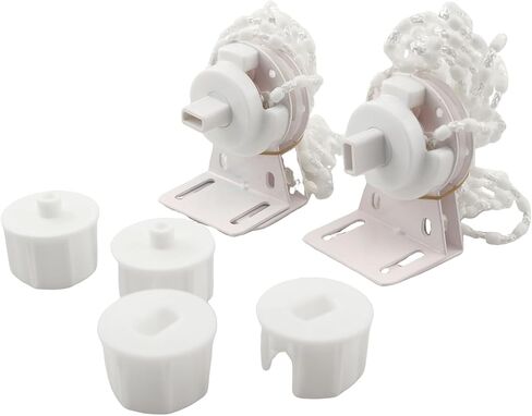 RLECS 2 Sets Roller Blinds Shade Clutch Bracket Bead Chain Replacement Repair Kit Home Decor Bracket Chain Bead Curtain Accessories, White in Saudi Arabia