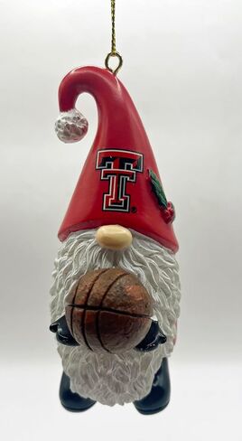كرة السلة TX Tech Red Raider بطول 4 سم زينة عيد الميلاد مرخصة رسميًا من Grad Present Fan Merch لامعة بلمسة نهائية لامعة للمنزل والمكتب باللون الأحمر والأسود لتزيين هدايا عيد الميلاد in Kuwait