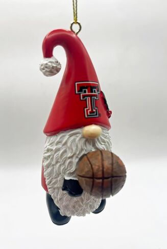 كرة السلة TX Tech Red Raider بطول 4 سم زينة عيد الميلاد مرخصة رسميًا من Grad Present Fan Merch لامعة بلمسة نهائية لامعة للمنزل والمكتب باللون الأحمر والأسود لتزيين هدايا عيد الميلاد in Kuwait