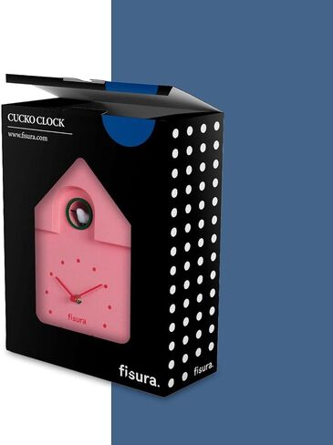 Fisura - ساعة الوقواق الوردية بقرص أخضر. ساعة حائط. ساعة حائط أصلية للهدايا. 3 × بطاريات AA غير متضمنة. الأبعاد: 21.5 × 8 × 41.5 سم. بلاستيك ايه بي اس. in Saudi Arabia
