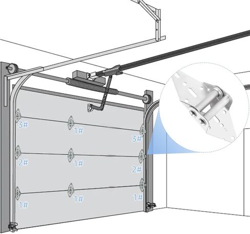 6 حزمة مفصلات باب المرآب #2 14 قياس الصلب باب المرآب مجموعة الأجهزة الثقيلة باب المرآب الملحقات باب المرآب المفصلي لقطع غيار باب المرآب السكنية / التجارية الخفيفة in Kuwait