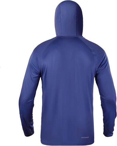 Men's Standard 1/4 Zip Long Sleeve Rash Guard Hoodie Quick-Dry UPF 50+ Fishing Hiking and Water Sports, Blue X-Large in Saudi Arabia