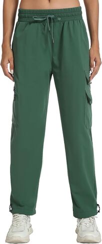 Rrosseyz Women's Hiking Pants with Pockets - Travel Lounge Outdoor Lightweight Waterproof Elasticated Waistband Jogger Pants in Saudi Arabia