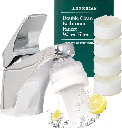 [6 Months Set] Water Filter for Sink Faucet and Replacement Set, Sink Water Filter, Vitamin C Gel, NSF Certified - Removes Impurities, Chlorine and Rust - Skin Hydration, Made in Korea in Saudi Arabia